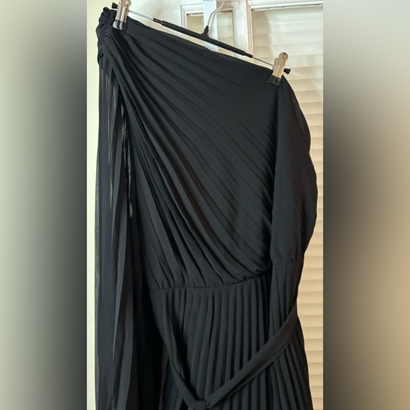Lulus Lavish Style Black Velvet Mesh One-Shoulder Maxi Dress - Picture 10 of 12